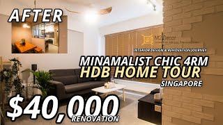 4 Room HDB Home Tour in Singapore | M2Decor Interior Design | $40K Renovation | Minimalist Chic