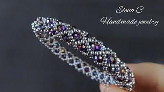 Beautiful Beaded Bracelet Tutorial Elegant Jewelry Ажурный жгут из бисера и бусин иглой Мастер Класс