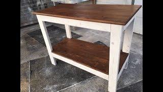 DIY $20 Rustic Kitchen Island project. Fast and easy! Great project for all skill levels.