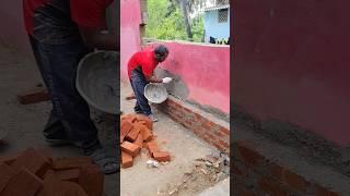 Applying cement  #construction #shortsfeed #satisfying #cement #ytshorts #brickwork