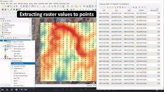 Extracting raster values to points using QGIS