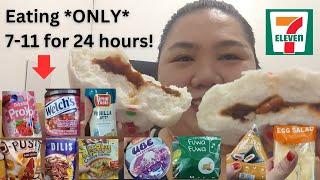 EATING ONLY 7/11 PHILIPPINES FOOD FOR 24 HOURS PART 1 | MICH FEATS