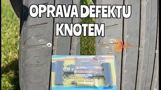 Jednoduchá a rychlá oprava pneumatiky knotem   ( Tire repair wick )