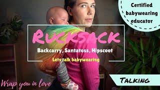 Let's talk babywearing #6 - Rucksack backcarry, learning to backcarry, santatoss, newborn backcarry