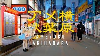 Ameyoko to Akihabara: Sunday Night Walk Through Tokyo's Vibrant Streets [4K 60fps ASMR]