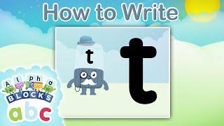 @officialalphablocks - Learn How to Write the Letter T | Straight Line | How to Write App