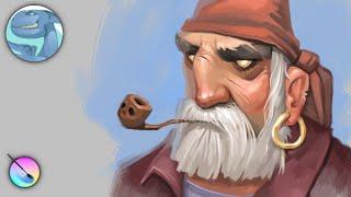 Сorsair Character - Digital Painting in Krita - Timelapse Speedpaint