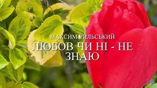 Максим Рильський «Любов чи ні - не знаю»