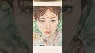 a woman in the water #mungyo #mungyooilpastel #문교오일파스텔 #인물화 #캔손#오일파스텔인물 #인물오일파스텔 #오일파스텔 #oilpastel