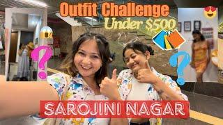 ₹500 Outfit Challenge at SAROJINI NAGAR MARKET ️|| Shopping DANGAL || Sister Vs Me || Vatsala Negi