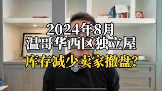 2024年8月温西独立屋库存减少卖家撤盘？