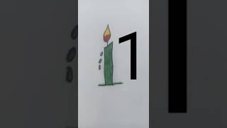 Try it school project. How to draw number ------1. #shortsvideo very easy candle with 1#art