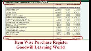 Tally TDL for Item Wise Purchase Summary : Tally Add on for Item wise purchase Summary