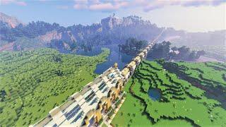 Make a 3,500m railroad with 200,000 blocks and travel in survival