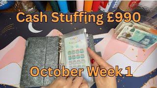 Cash Stuffing £990 | October Week 1 | #savingschallenges #debtfreejourney #cashstuffing