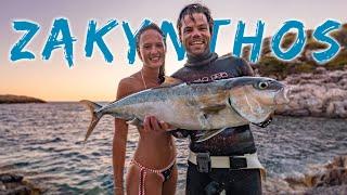 INSANE blue water in Zakynthos, Spearfishing least remote island ever