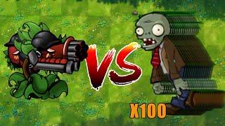 PVZ 1 Fusion Challenge!! 1 Peashooter VS 100 Zombies  - Who Will Win?