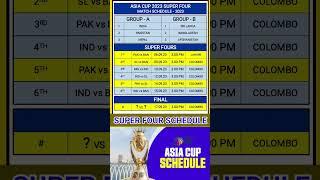 asia cup 2023 schedule super 4 / asia cup 2023 super four schedule / asia cup super four