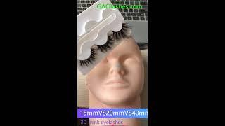 To compare different lengths 3D mink eyelashes 15mm/20mm/25mm/40mm