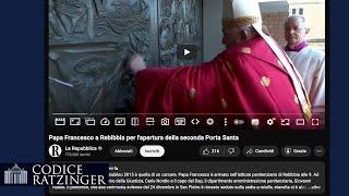 Intervallo. Sul canale di Repubblica, tutti contro Bergoglio per il rituale gnostico di Rebibbia