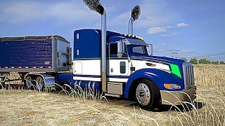 Custom Slammed Peterbilt 386  -  Wilson Grain Hopper  (ATS American Truck Simulator Gameplay)