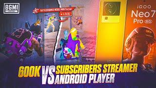 600K+ SUBSCRIBERS STREAMER VS ANDROID PLAYER  IQOO NEO 7 PRO SMOOTH + 90FPS PUBG / BGMI TEST 2024