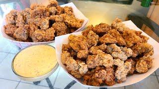 Seasoned Louisiana Fried Chicken Gizzards with homemade dipping sauce