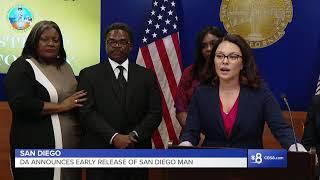 Watch Live: San Diego DA's office announces early release of San Diego man.