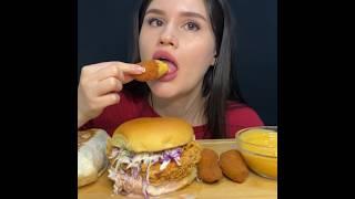 ASMR EATING CRISPY CHICKEN BURGER, BURRITO, FAST FOOD MUKBANG #mukbang #fastfood #asmr