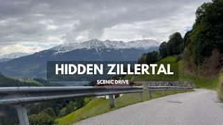 4k HDR Hidden roads in Zillertal. Snowy peaks and a scenic Alpine drive in September.