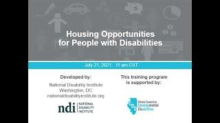 JULY 21 — HOUSING OPPORTUNITIES FOR PEOPLE WITH DISABILITIES