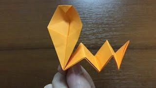 Origami Schlange falten. Schlange Aus Papier basteln. Anleitung zum selbermachen