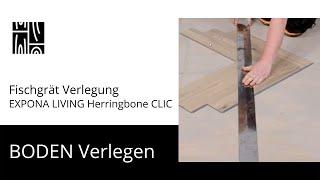 objectflor Fischgrät Verlegung mit EXPONA LIVING Herringbone CLIC Vinylboden