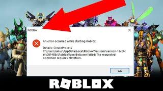 How To Fix Roblox -An Error Occurred While Starting Roblox Studio Error Windows 10/8/7