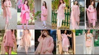 latest pink dress design 2024/ pink frock design /pink colour combination / pink Pakistani dresses /