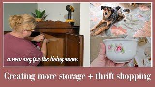 Thrift shopping + A simple DIY update adds additional storage in my bedroom | MOBILE HOME LIVING