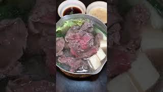 Shabu Shabu hot pan with thinly sliced beef