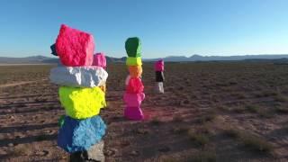 Las Vegas Seven Magic Mountains Land Art Drone Aerials