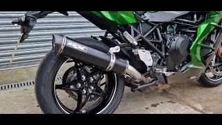 Kawasaki H2SX 2022 - Pipe Werx Bikes CarbonEdge Round Powder Black Silencer Exhaust - Static Rev