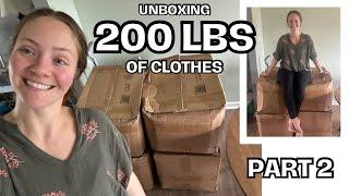 PART TWO Unboxing 200 lbs Bulk Mixed Clothing ThredUP Rescue Box to resell on Poshmark