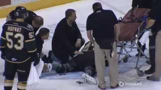 Anthony Stolarz Scary Injury Cut by a Skate (1/17/14)