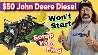 $50 John Deere 455 DIESEL - Won't Start, What's Wrong?