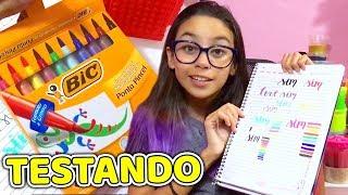 TESTANDO CANETAS NOVAS E LANÇAMENTO DE BRUSH PEN | COISAS DA LUNA