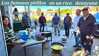 Nos prepra un rico desayuno los amigos que nos visitan de Seattle washinton amig@s