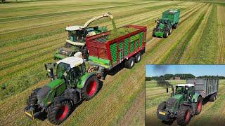 Grasernte 2024! Häckseln & Silieren mit Fendt & JohnDeere Traktoren /Krone BIGX Häcksler.