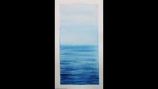 Easy Watercolor Idea for Beginners | Watercolor Ocean | Watercolour Ocean #shorts