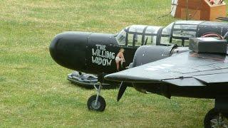 2x Northrop P-61 Black Widow flying together