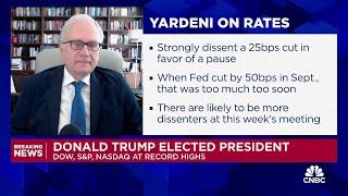 The market is celebrating a Trump win, anticipating tax cuts and deregulation, says Ed Yardeni