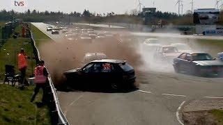 Youngtimer Touring Car Challenge Danmark (Division 2&3) 2018. Race 3 Padborg Park. Start Crashes