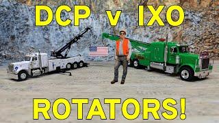 64th Scale DCP Peterbilt 389 Rotator vs 43rd Scale IXO Models Peterbilt 359 Rotator   Which One's Be